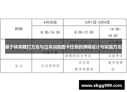 基于体育散打方案与日常训练图卡任务的课程设计与实施方案